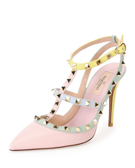 456x570 Valentino Watercolor Rockstud Slingback Pump