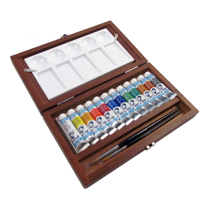 700x700 Royal Talens Van Gogh Artists Watercolour Tube Wooden Box Paint Set