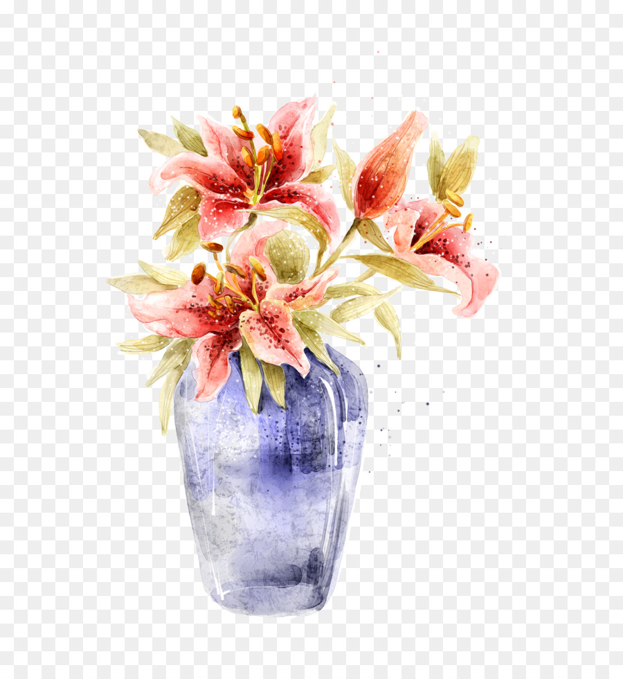 900x980 Vase Watercolor Painting