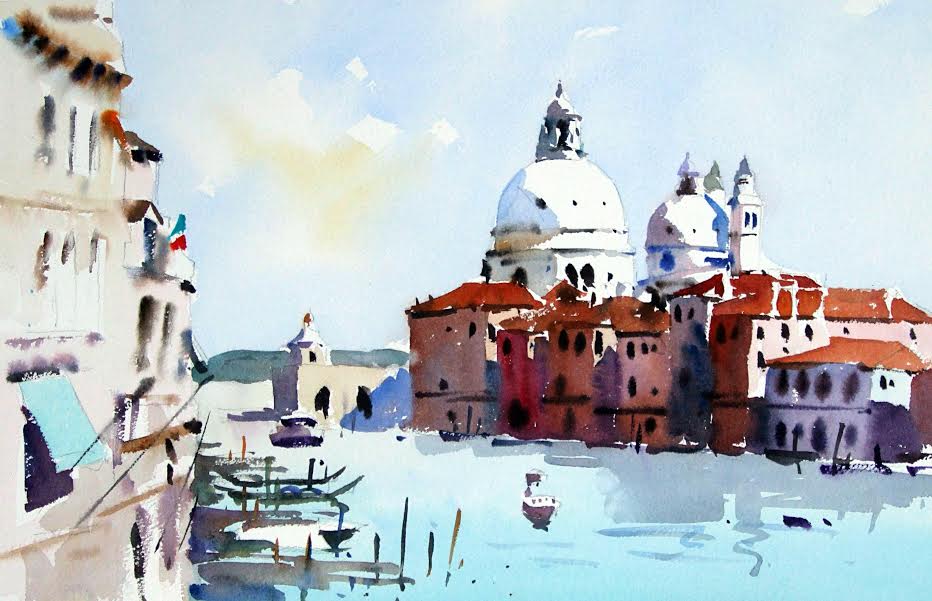 932x601 Light And Movement In Venice Watercolour Paintings By Jake Winkle
