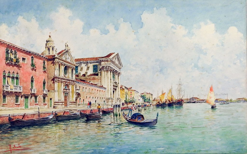 1024x639 Venice Watercolor Painting By Rafael Senet Artifax Antiques Amp Design