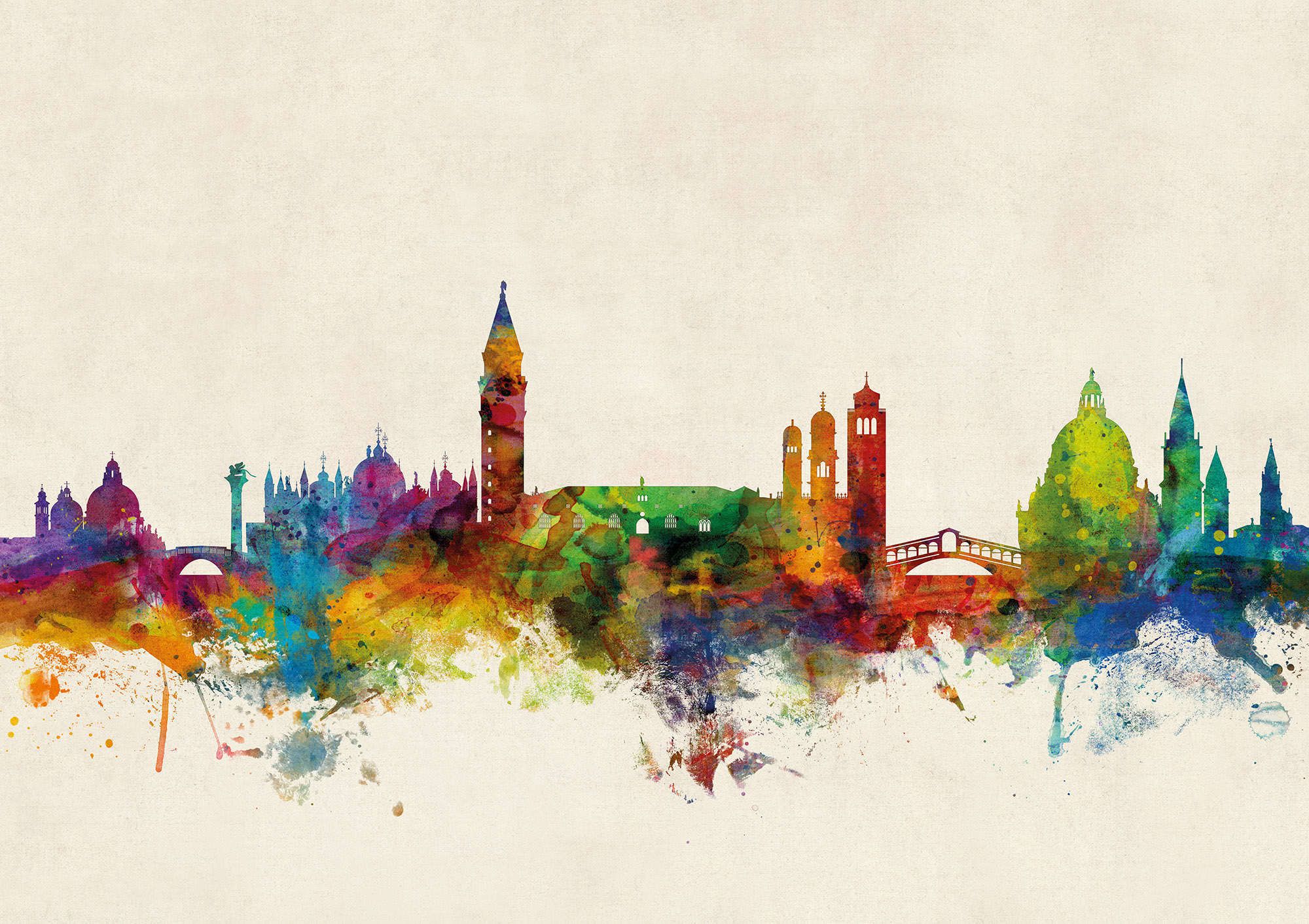 2000x1413 Venice Watercolour Skyline