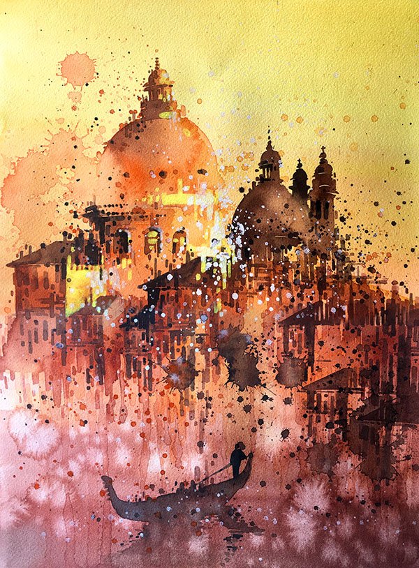 600x814 Grand Canal Of Venice Watercolour 38 X 28cm Original