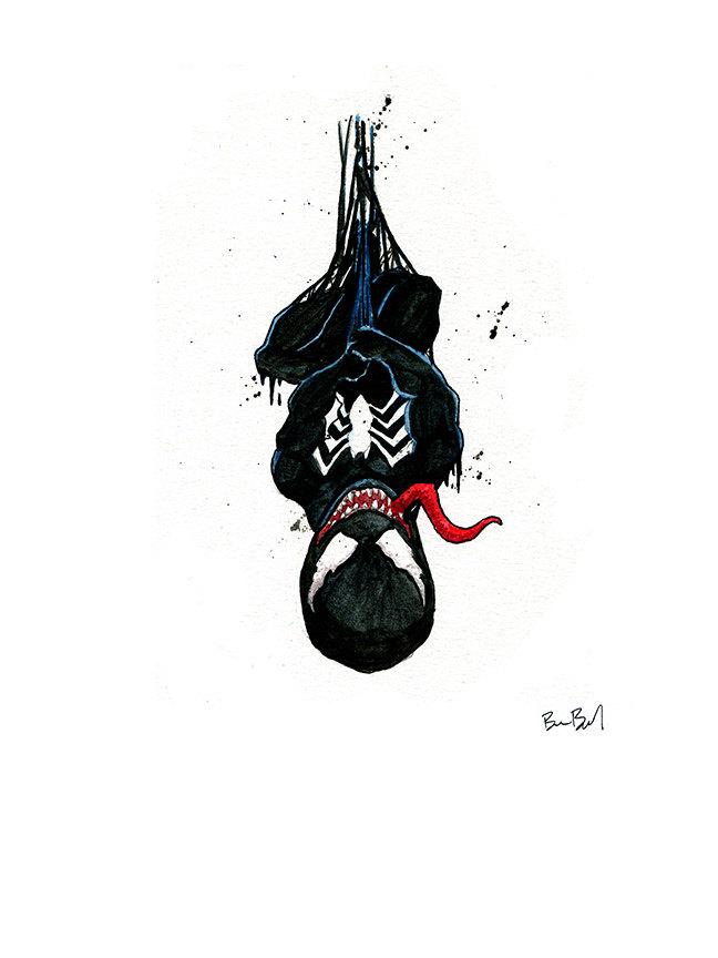 648x864 Venom Inspired Watercolor Print Ben Byrd Art