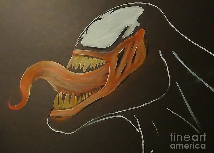 700x500 Venom Watercolor Cu Greeting Card For Sale By Justin Moore