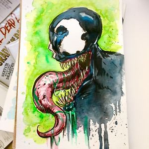 300x300 Venom Watercolor Painting Spider Man Original Art Ebay