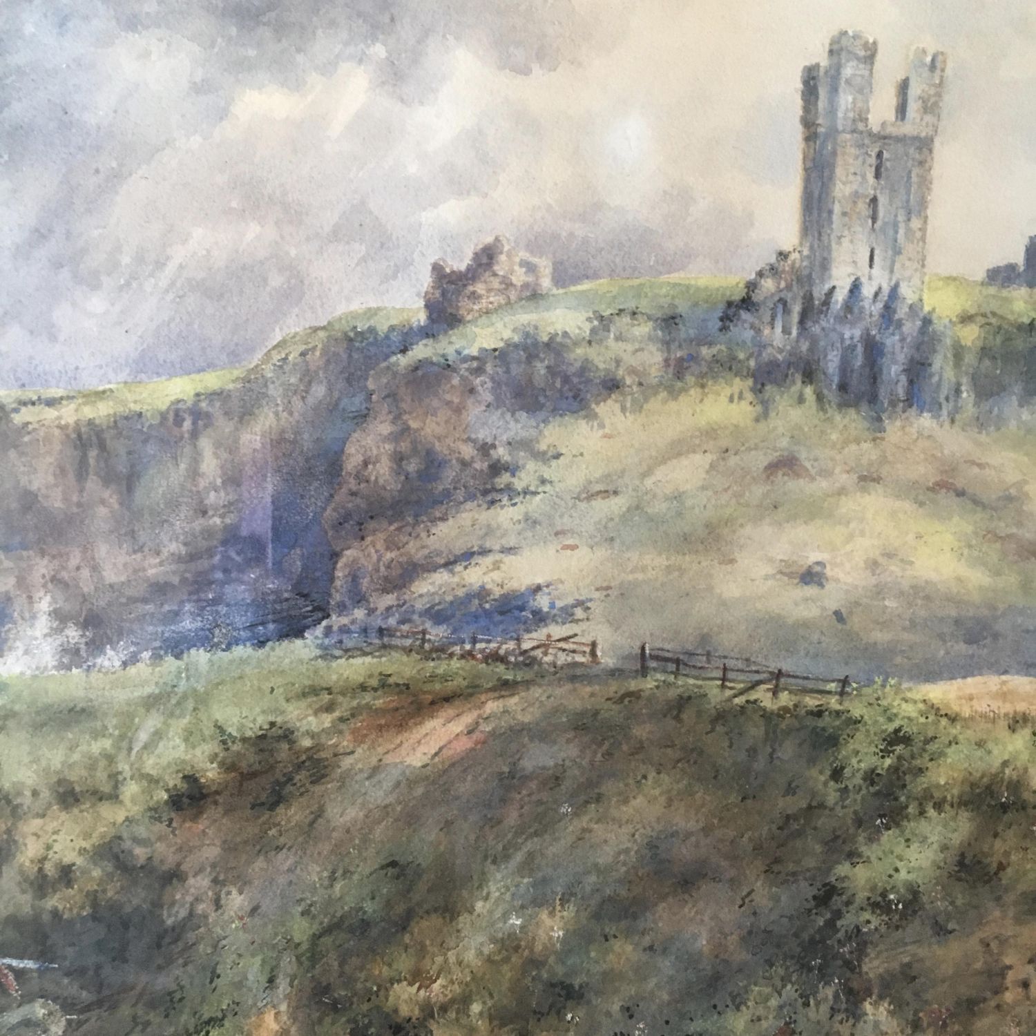 1500x1500 Victorian Watercolour Of Dunstanburgh Castle A. Wood (18)83