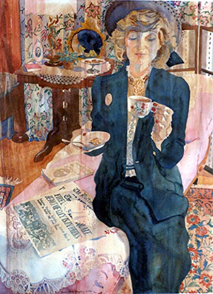 440x606 Victorian Lady, Giclee Print Of Watercolor Figurative