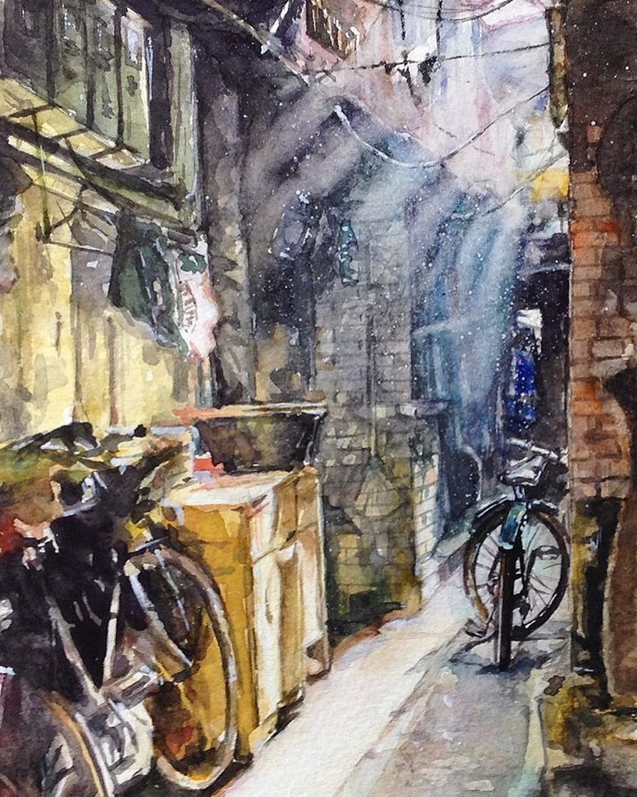 894x1118 Hanoi Alley Vietnam Watercolor By Long Truong Us. Alleia V Khanoe
