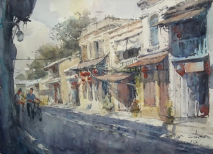 700x506 Hoi An, Vietnam (Watercolor, 36x50 Cm) Direk Kingnok