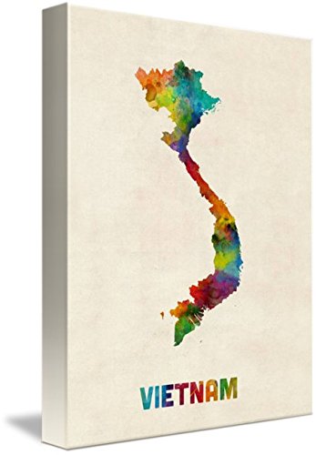 347x500 Wall Art Print Entitled Vietnam Watercolor Map By
