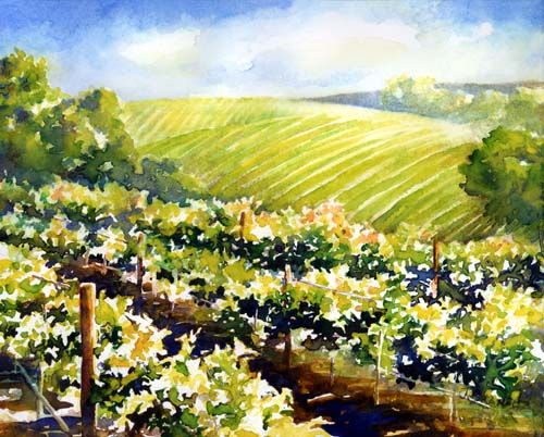 500x402 Sonoma Vineyard Watercolor Painting Demo By Jennifer Branch How