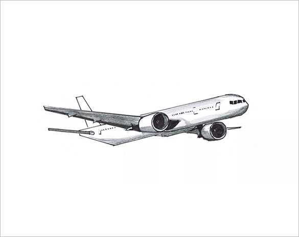 585x463 Drawn Aircraft Flight