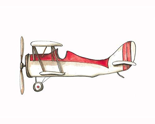 500x400 Vintage Aviation Print (8x10 Watercolor Print)