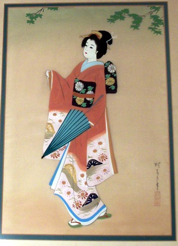618x850 Watercolor Painting Of Beautiful Japanese Geisha