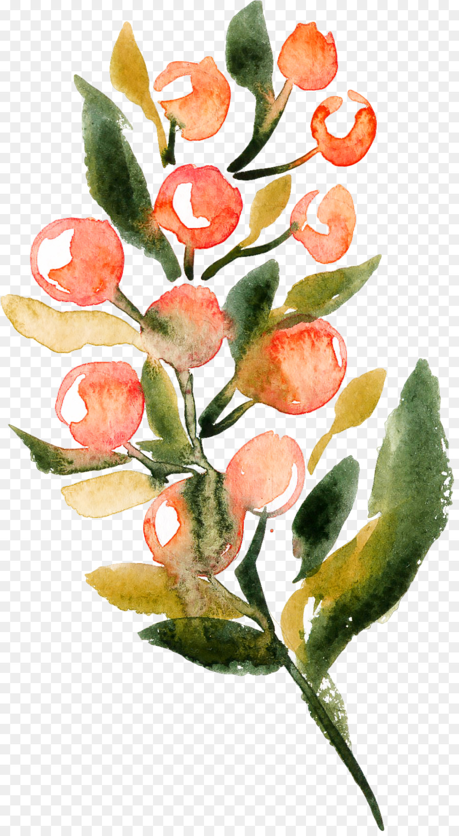 900x1640 Watercolor Painting Green