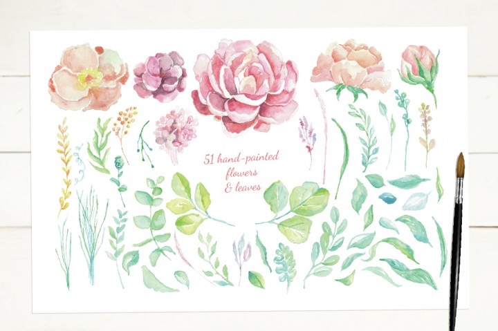 720x479 Vintage Watercolor Flowers And Templates By Sharkampcroc Co