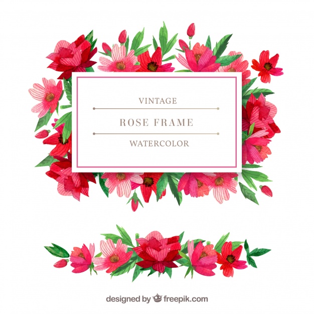 626x626 Vintage Watercolor Flowers Frame Vector Free Download