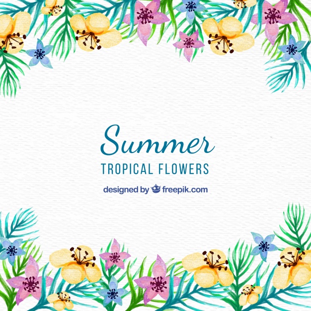 626x626 Pretty Vintage Watercolor Flowers Background For Summer Stock