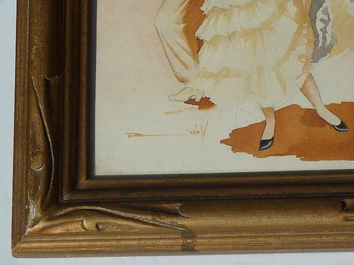 720x540 Stolen A Pair Vintage Watercolor Paintings Of Spanish Flamenco