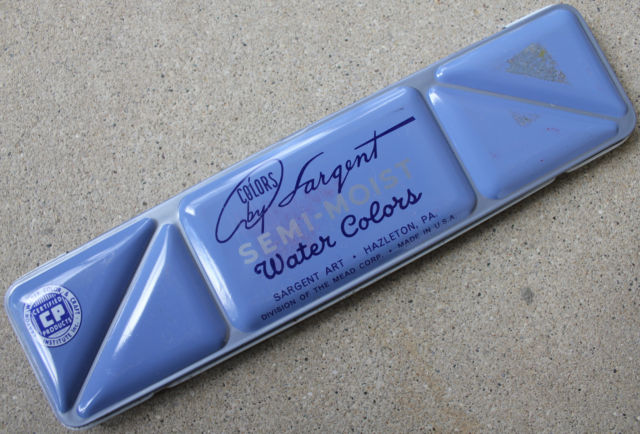 640x434 Nos Vintage Colors By Sargent Watercolor Tin Box 8 Color Paint Set