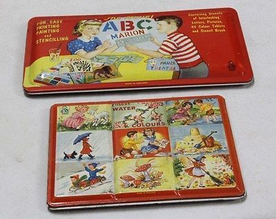 400x317 Vintage Watercolor Tin Boxes