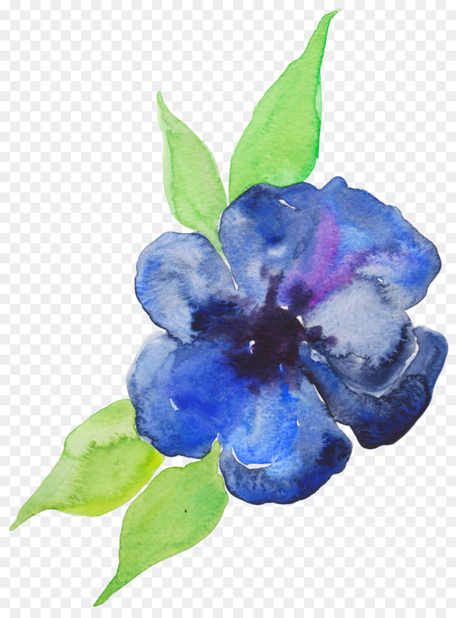 900x1220 Blue Watercolor Painting Flower Violet Purple