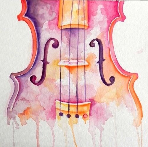 500x498 Violin Watercolour In 2018 Watercolor