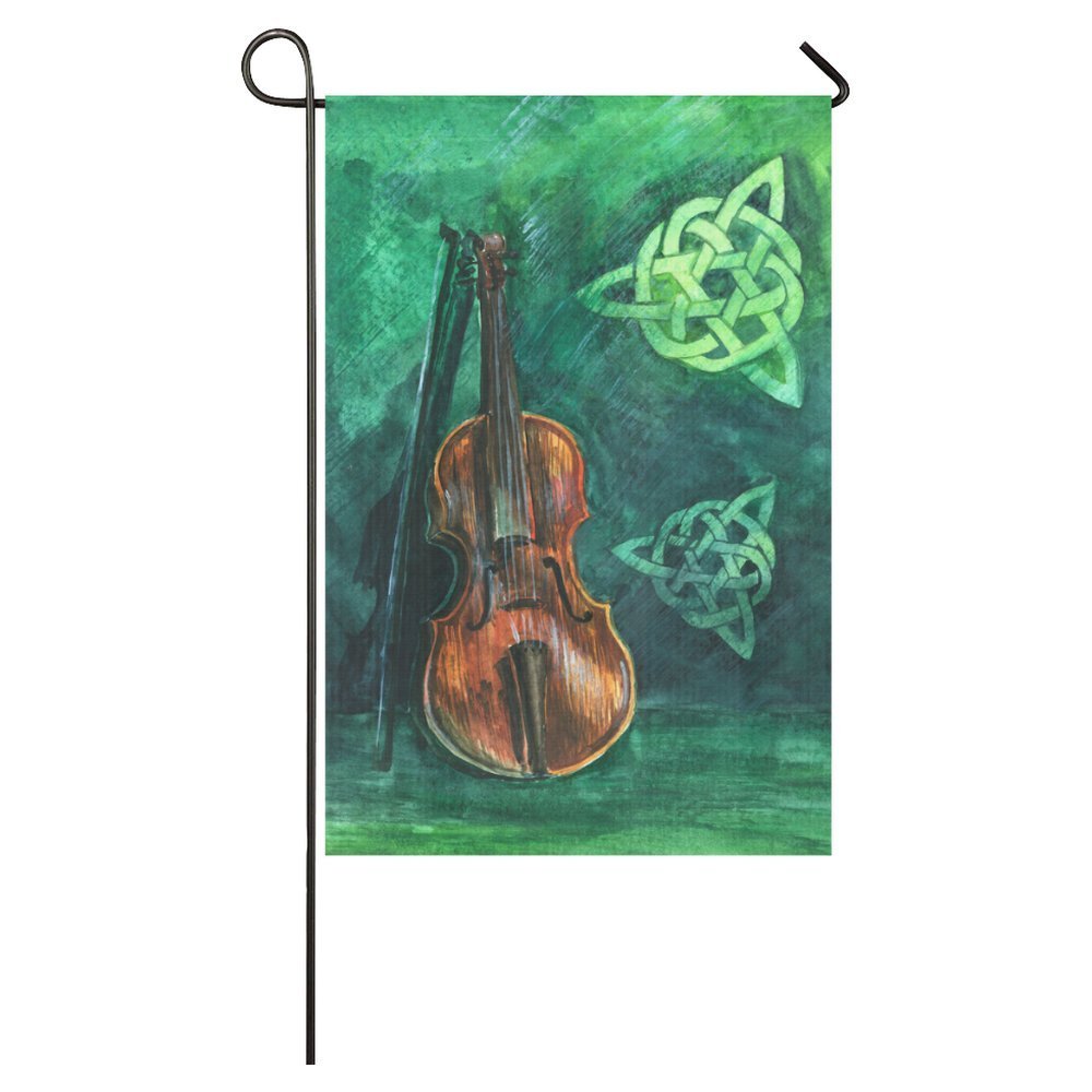 1000x1000 Mypop Watercolor Painting Irish Violin Long Garden Flag Banner 12