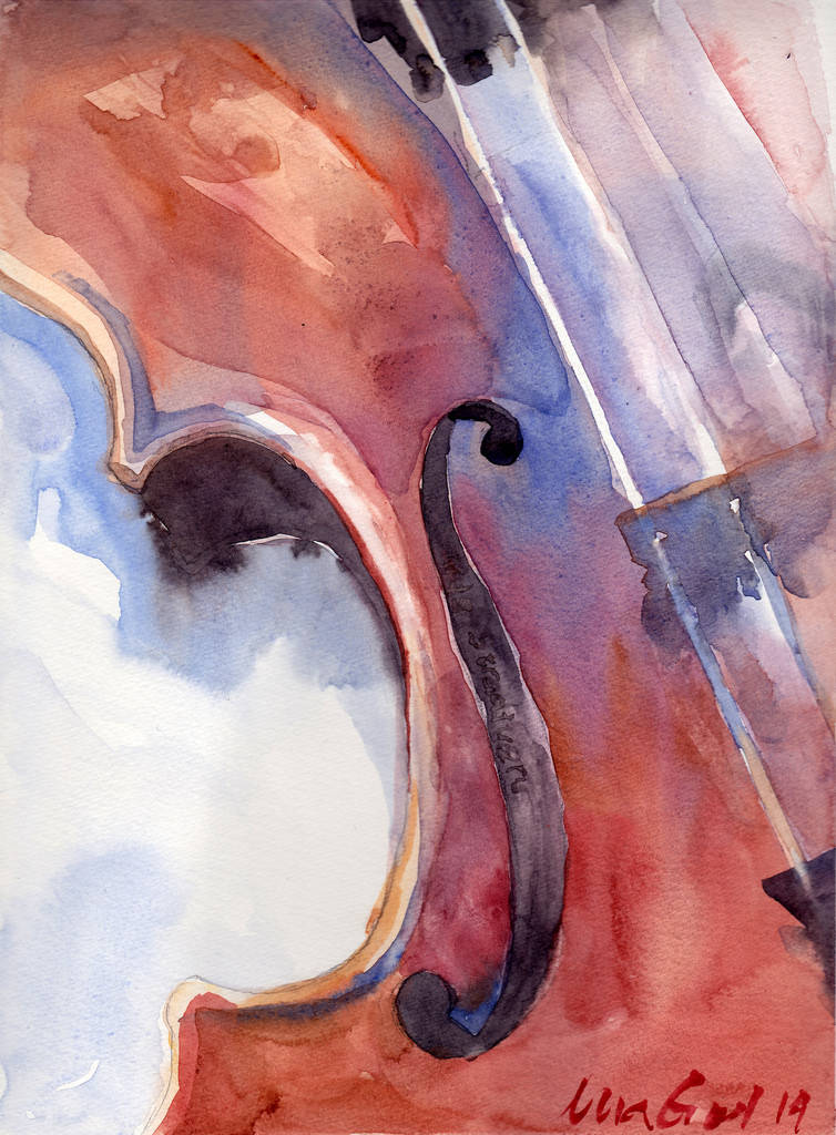 754x1024 Stradivari Watercolor Painting Of One Of Antonio