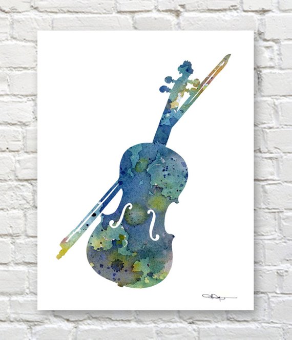 Violin Watercolor Painting at GetDrawings | Free download