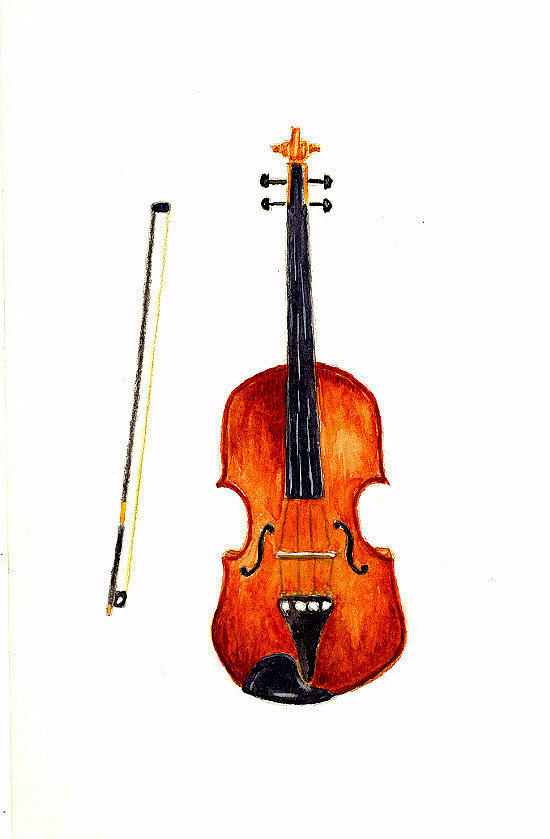 550x839 Violin Painting By Michael Vigliotti