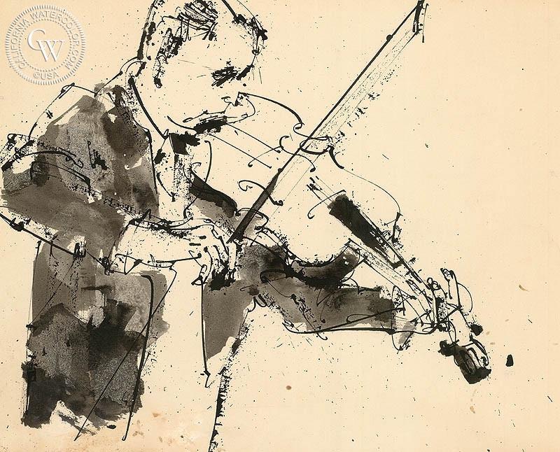 800x646 Violin Solo, Art By John Altoon California Watercolor