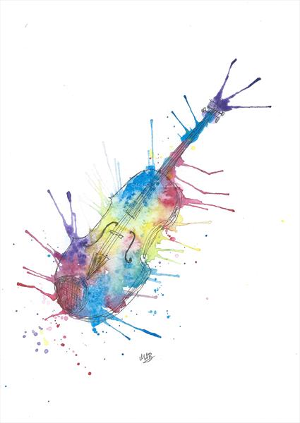 425x600 Watercolor Violin Painting Original Watercolor Art By Milena