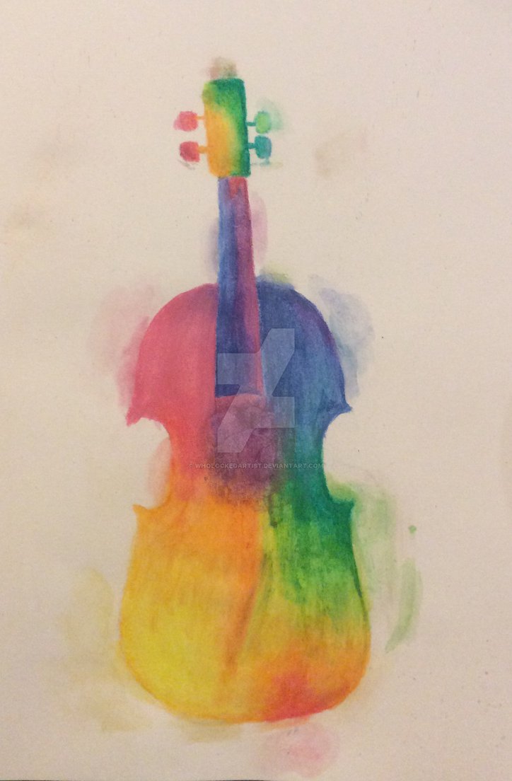 724x1104 Watercolour Violin By Wholockedartist