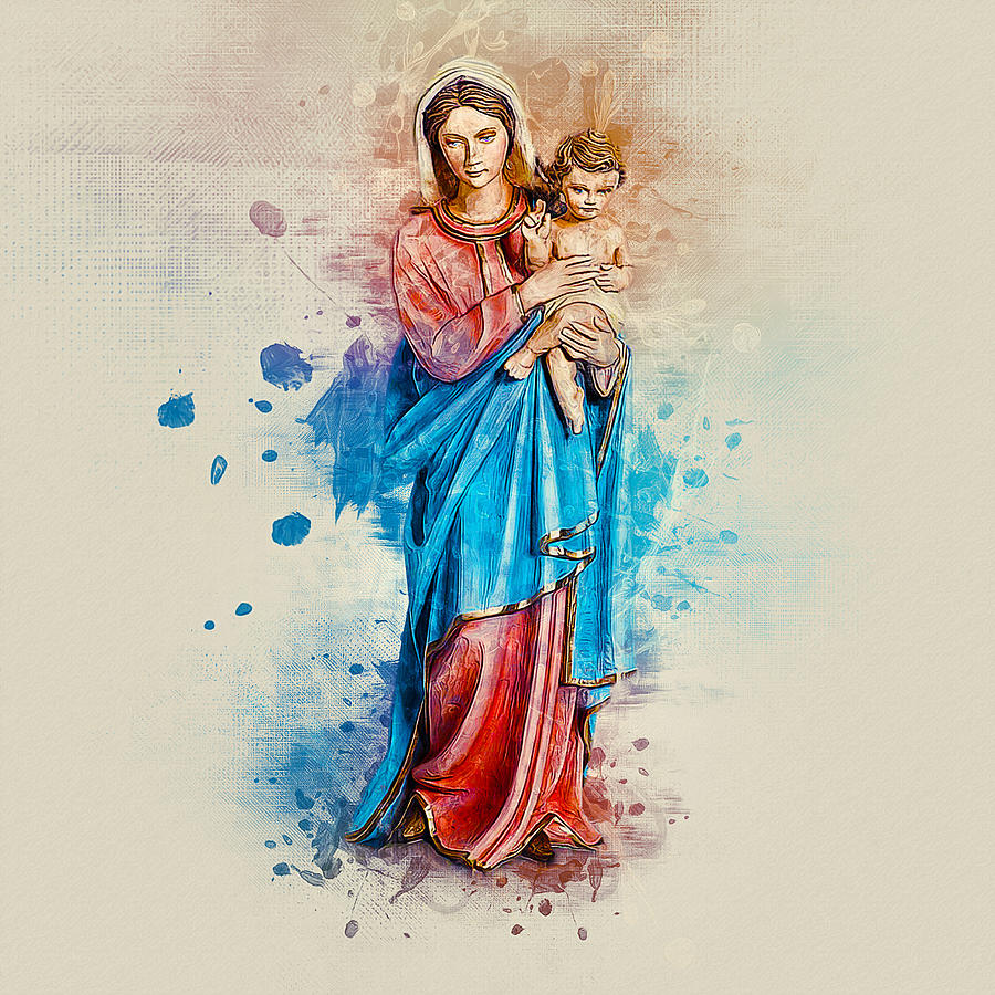 900x900 Virgin Mary Digital Art By Ian Mitchell
