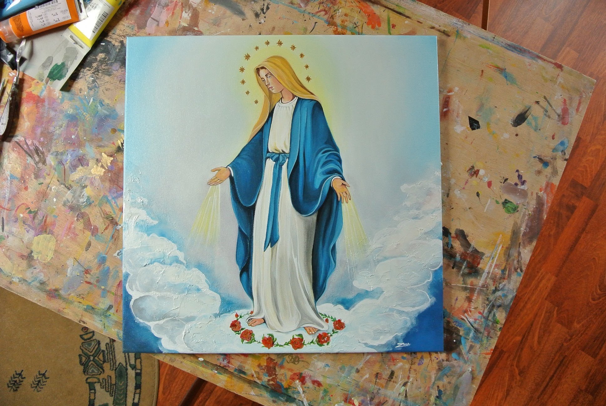 1936x1296 Virgin Mary Painting On Canvas