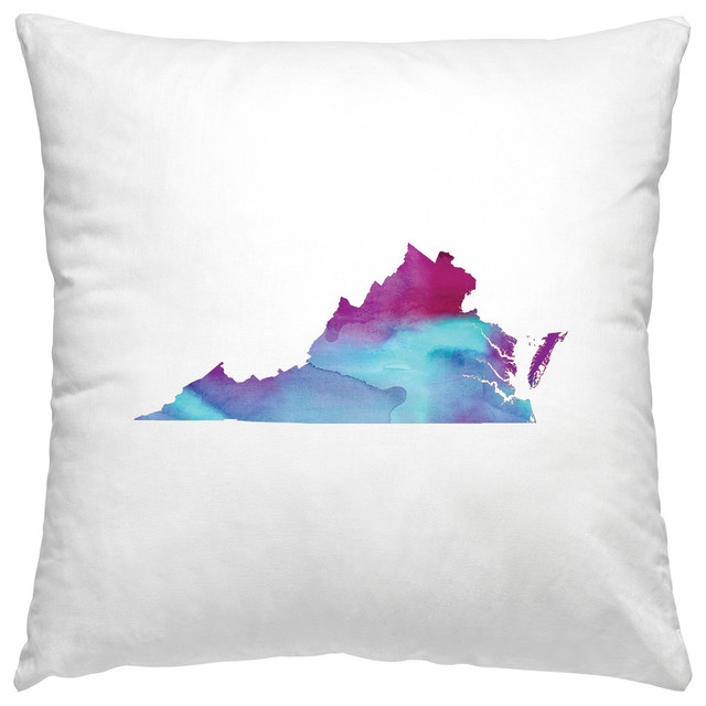 640x640 Virginia Watercolor Pillow, Purplelue