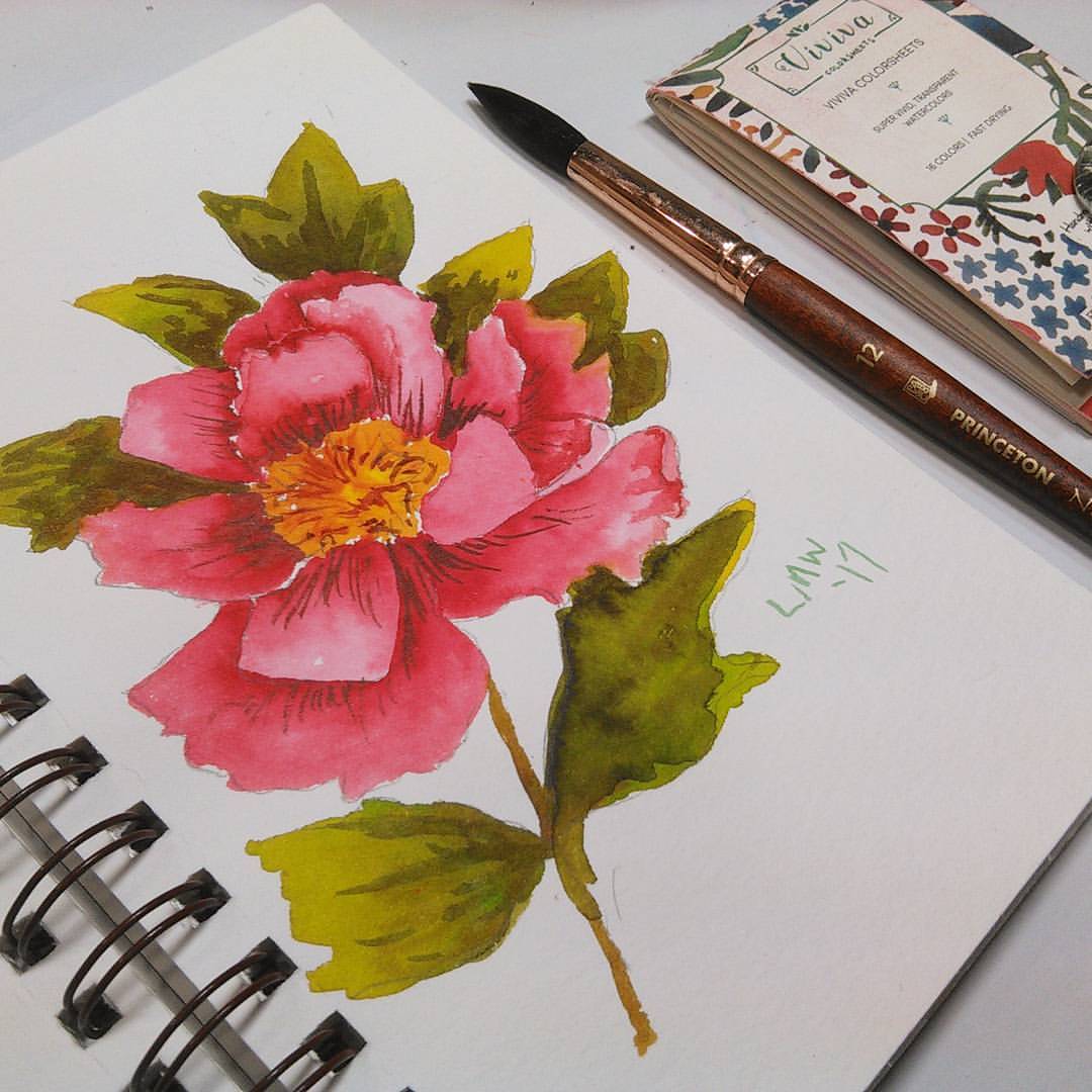 1080x1080 Easy Peony Flower Painting Amp Viviva Colorsheet Review! The