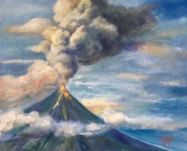 375x303 Mayon Eruption 2018 Painting By Manuel Cadag Saatchi Art
