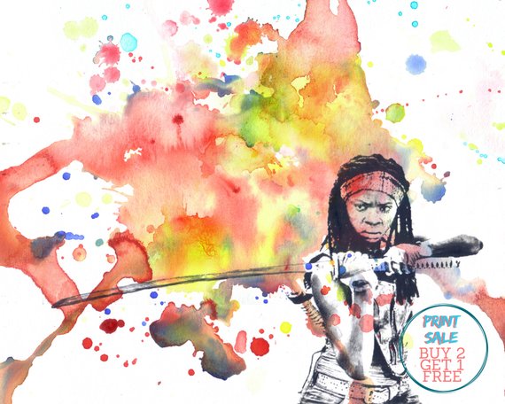 570x456 The Walking Dead Poster Michonne Poster Print From Original Etsy
