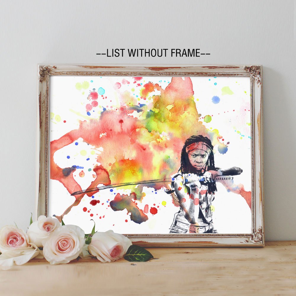 1000x1000 Walking Dead Michonne Watercolor Art Print Michonne