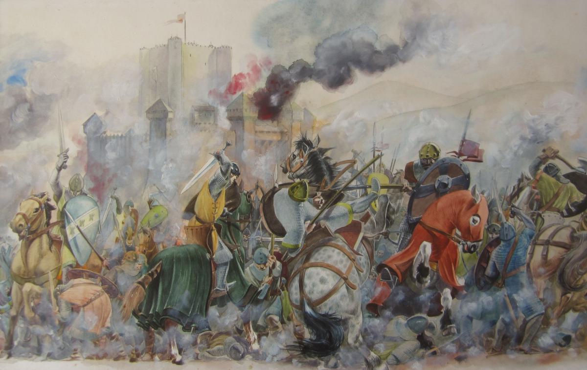 1200x757 French School Of The Twentieth Century, Medieval Battle