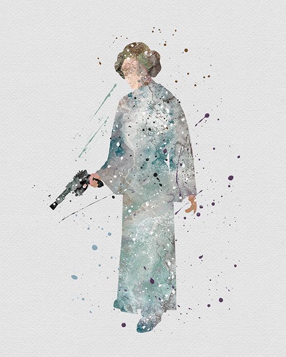 576x720 Princess Leia Star Wars Watercolor Art All Geeked Out