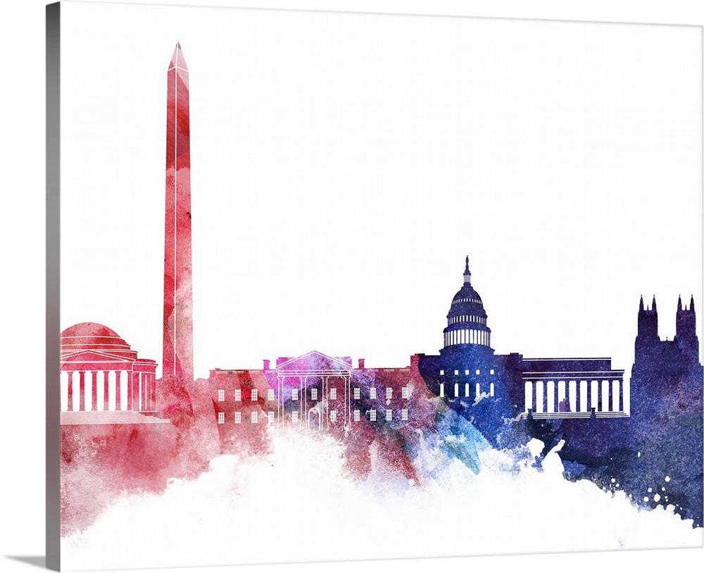 1000x814 Washington Dc Watercolor Cityscape