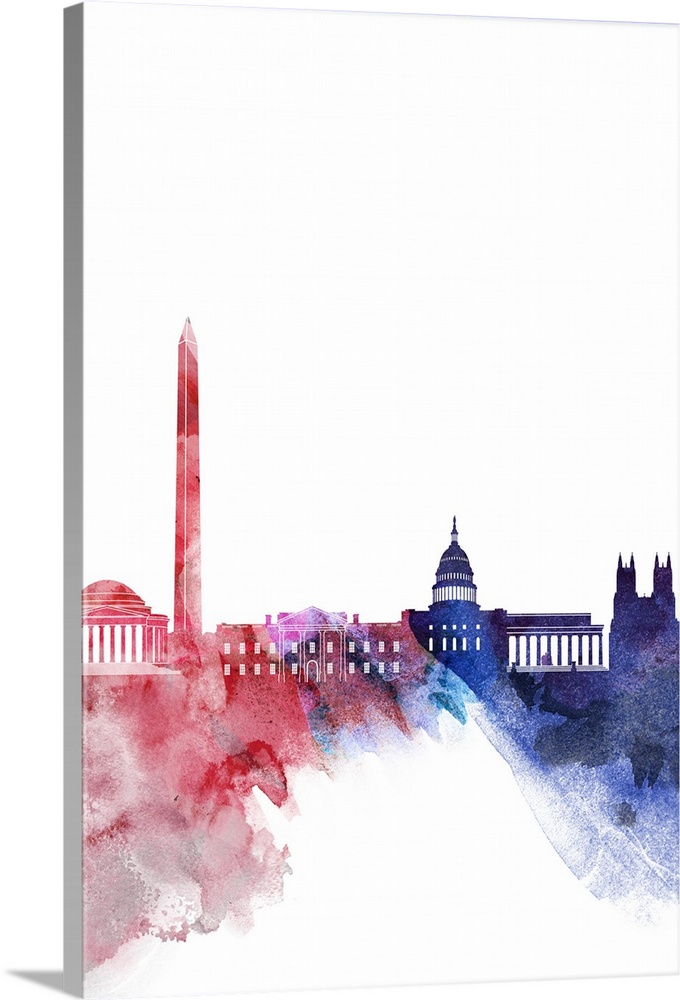 680x1000 Washington Dc Watercolor Cityscape