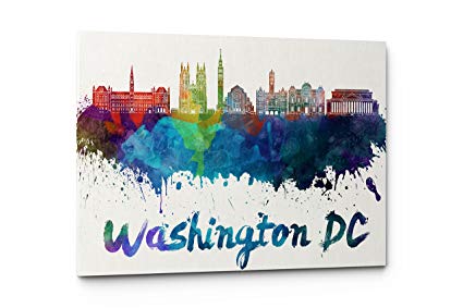 425x283 Watercolor City Splash Skyline Wall Art Canvas Print
