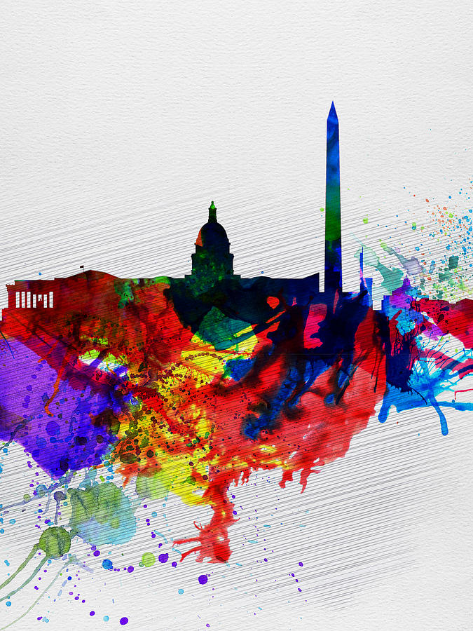675x900 Washington Dc Watercolor Skyline 1 Painting By Naxart Studio