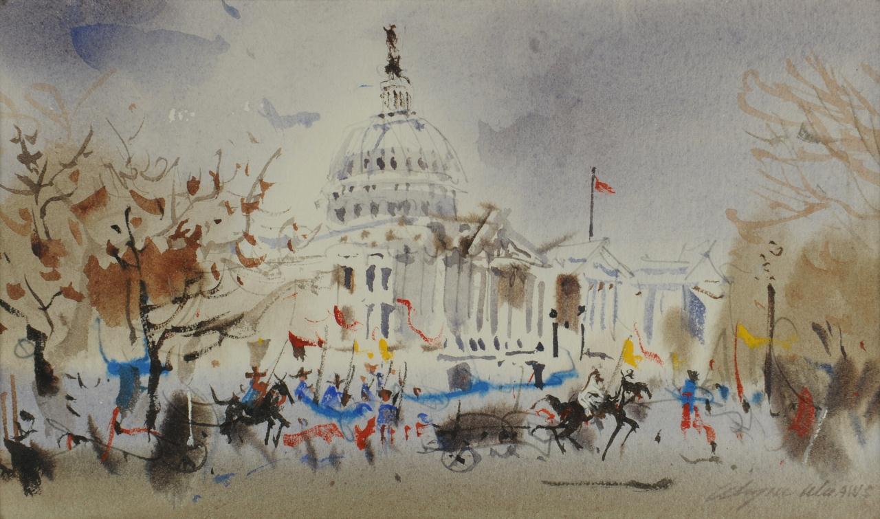 1280x755 Lot 525 Wayne Wu Watercolor, Washington Dc Parade