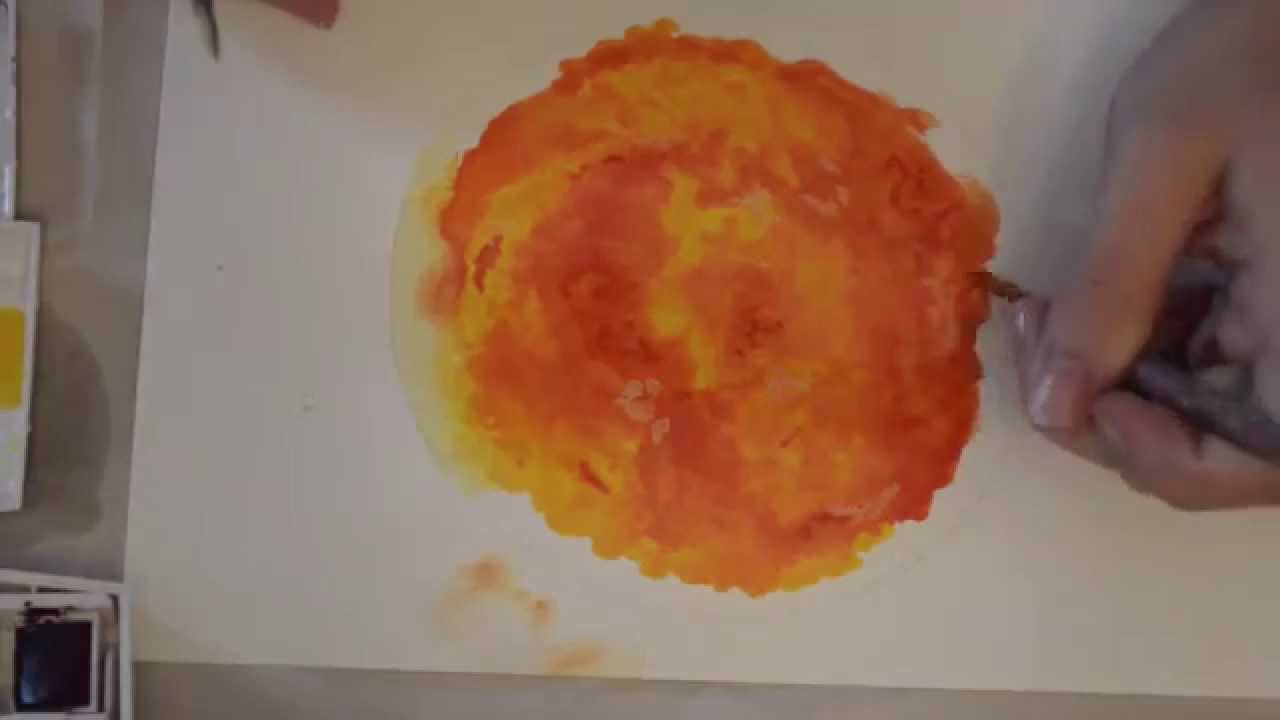 1280x720 Water Colour Painting The Sun